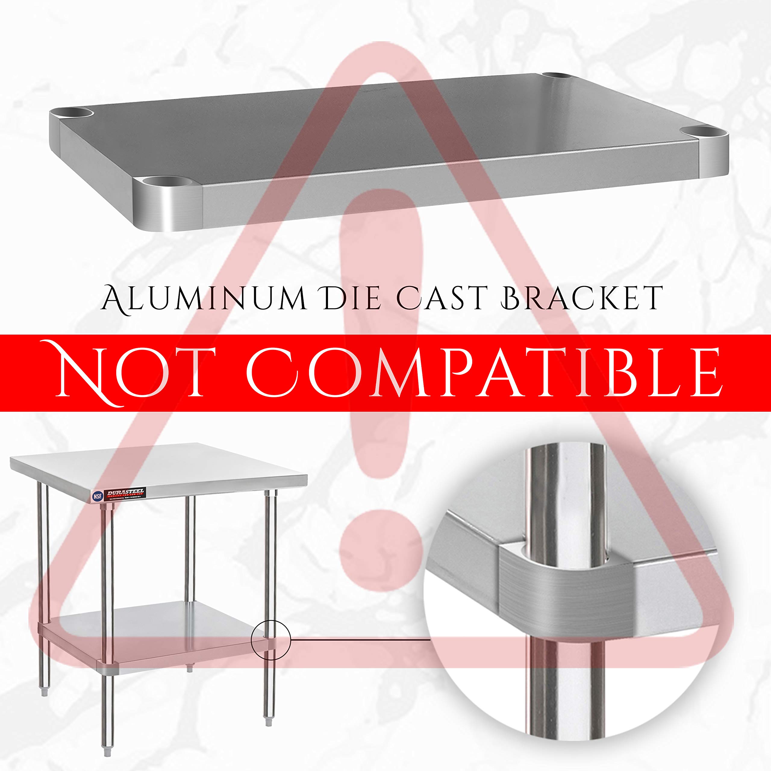 DuraSteel Adjustable Under Shelf for Work Tables - Heavy Duty Galvanized Lower Shelf Fits 30