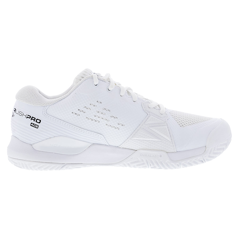 Men's Rush Pro Ace Wide Tennis Shoes - White & Black | Comfortable Wide Fit for Tennis & Casual Wear | Perfect for Court Play, Training & Everyday Use
