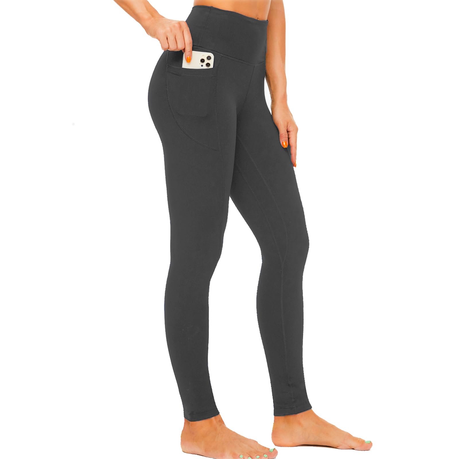 CCKO High Waisted Yoga Pants for Women with Pockets - Stretchy Workout Leggings with Tummy Control - Perfect for Gym, Running & Everyday Wear