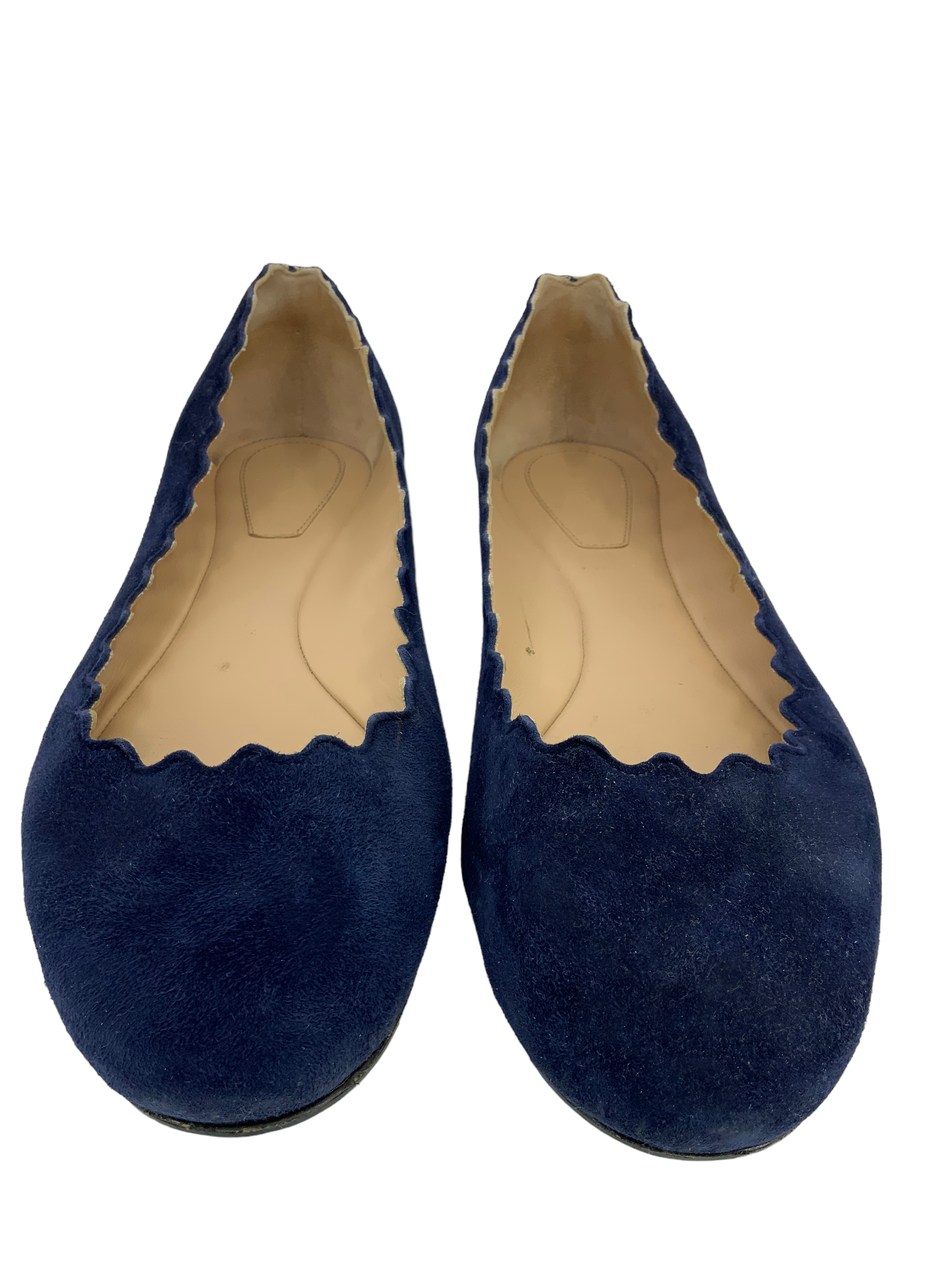Chloe Lauren Scalloped Suede Ballet Flats for Women - Size 9.5 US | Comfortable & Stylish Shoes for Work, Date Night & Casual Outfits