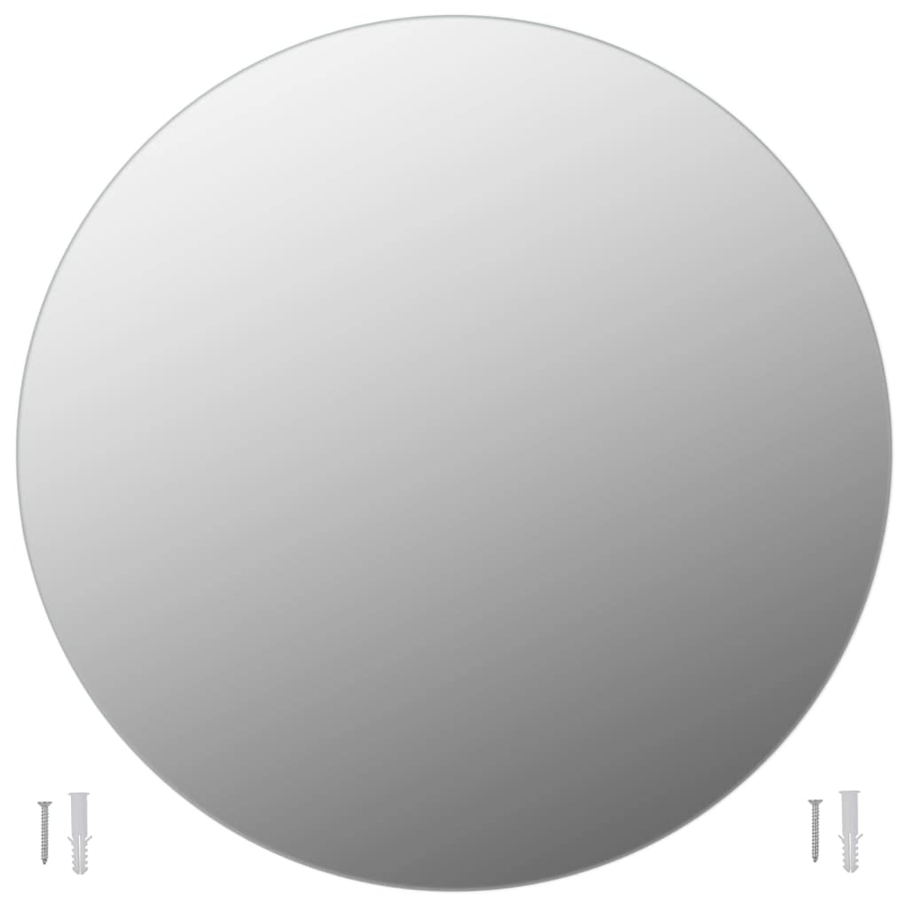 CHARMMA 31.5 Inch Round Frameless Bathroom Mirror - Shatterproof Glass for Vanity, Bedroom, and Modern Home Decor