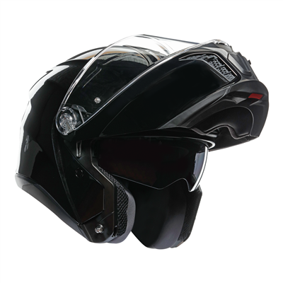 AGV Tourmodular Solid Black Full Face Motorcycle Helmet - DOT & ECE Certified for Safety - Lightweight & Comfortable for Long Rides - Perfect for Street Biking, Touring & Commuting