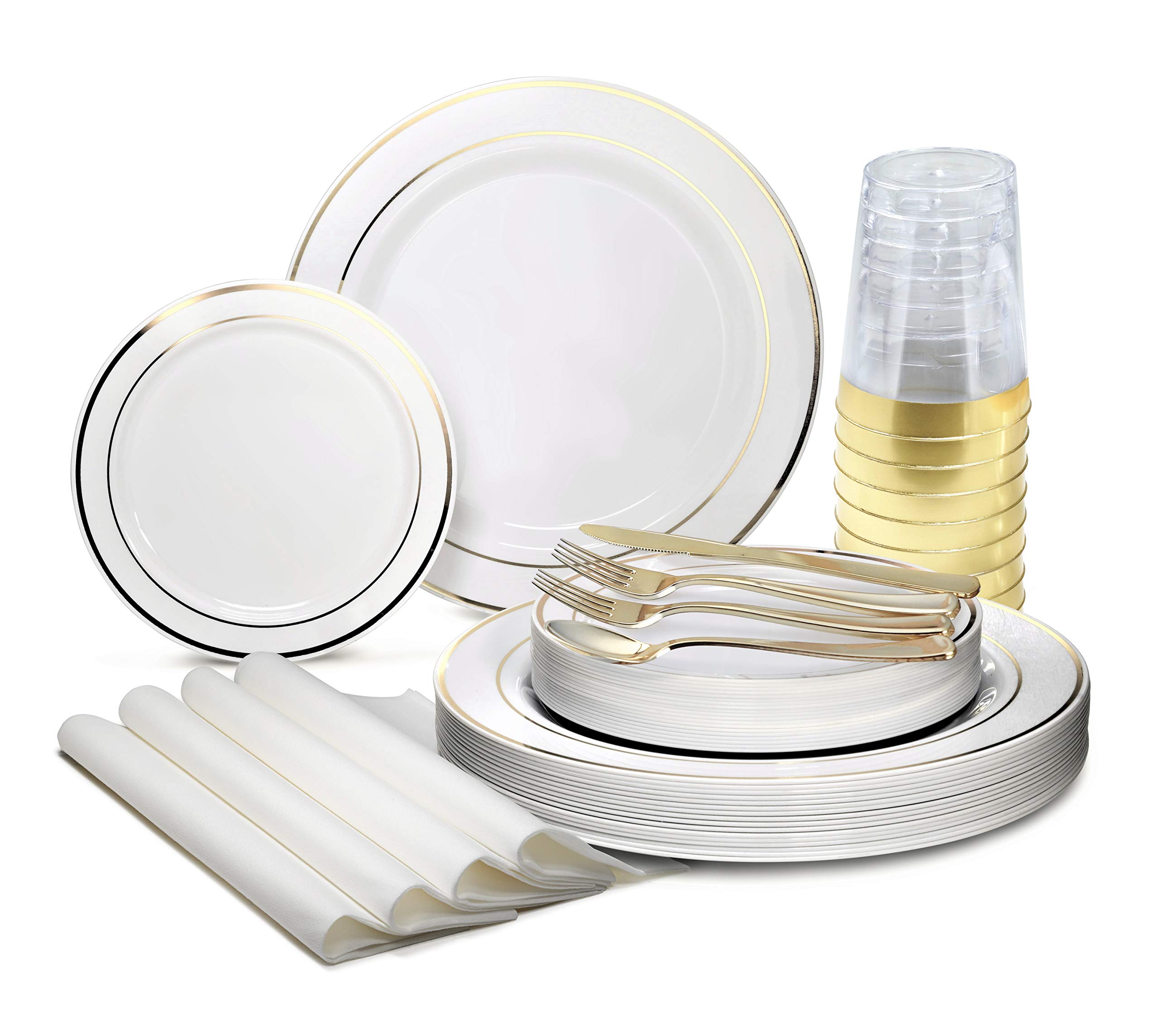 960-Piece Heavyweight Disposable Plastic Plate Set for Weddings & Parties - 120 x 10.5