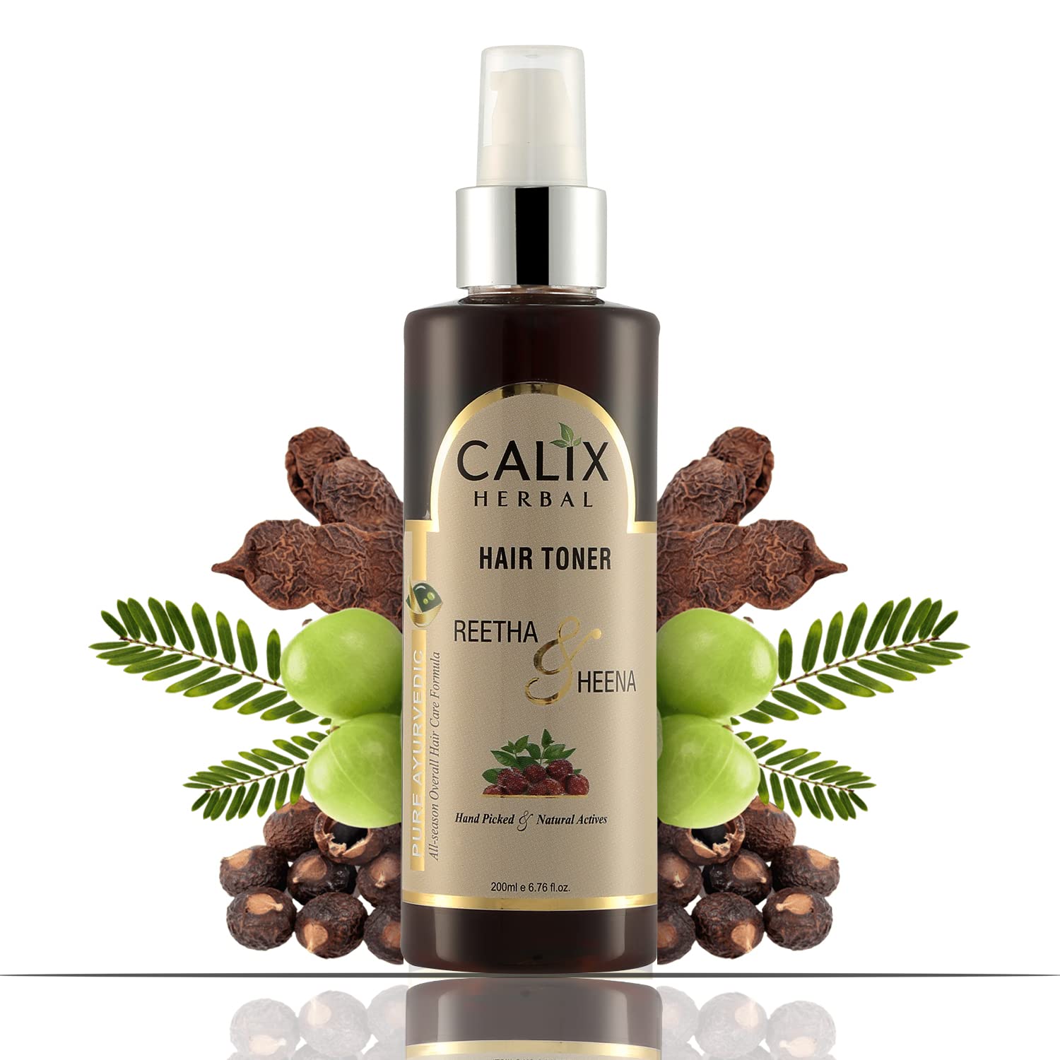 Calix Herbal Organic & Ayurvedic Hair Tonic for Hair Growth & Dandruff Control - 200ml for Men & Women | All Hair Types | Promotes Stronger Roots & Reduces Hair Fall | Perfect for Daily Scalp Care & Thicker Hair