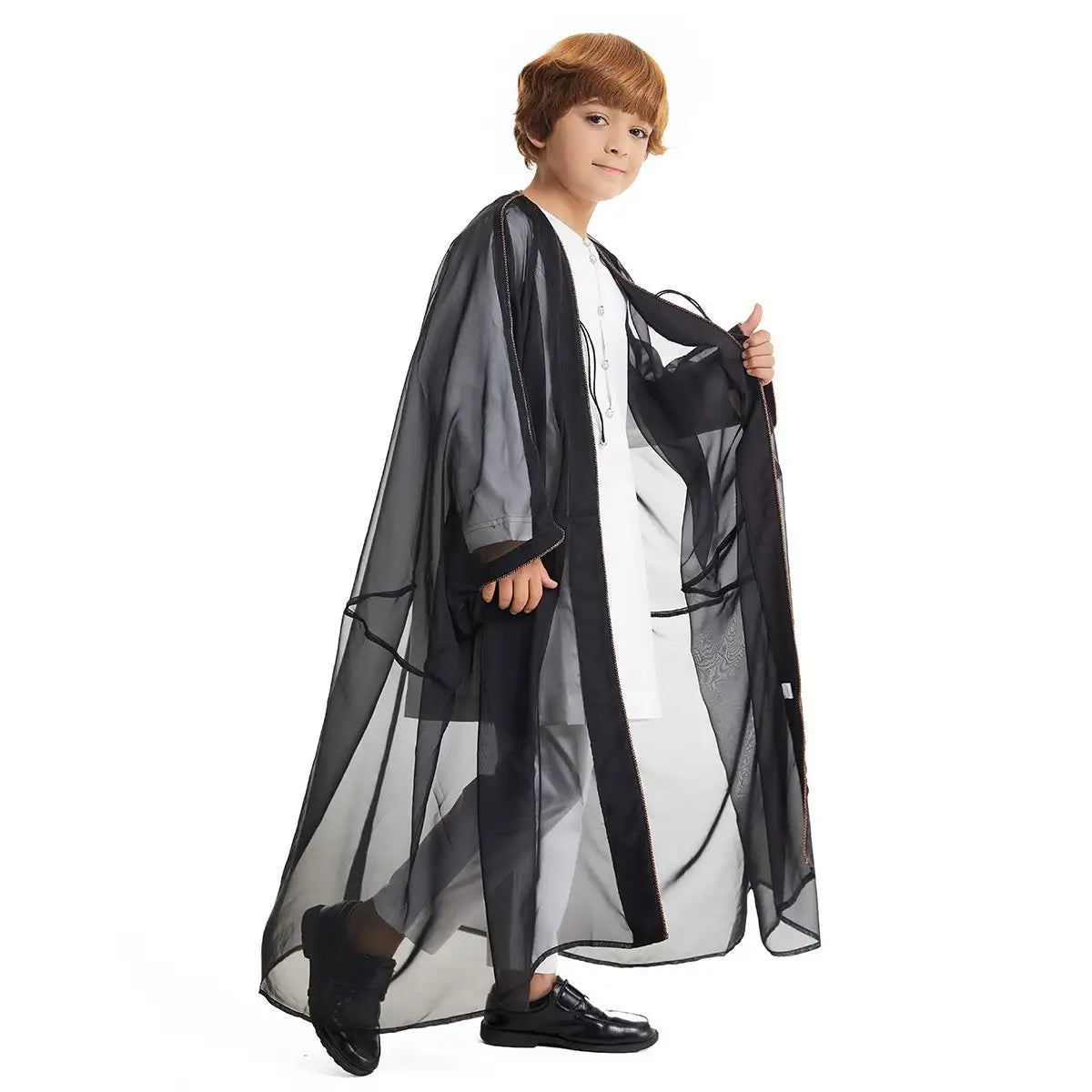Authentic Middle Eastern Arab Boy Bisht - Traditional Embroidered Robe for Special Occasions | Perfect for Weddings, Eid Celebrations & Cultural Events