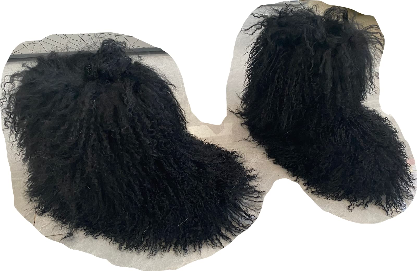 MSD-1 Women's Genuine Mongolian Sheepskin Fur Boots - Long Curly Hair Winter Snow Boots for Ladies & Girls | Waterproof Outdoor Ski Booties with Shearling Lining | Cozy Christmas Gift for Her (Size 7, Black) | Perfect for Cold Weather, Snow Activities & Fashion Winter Outfits