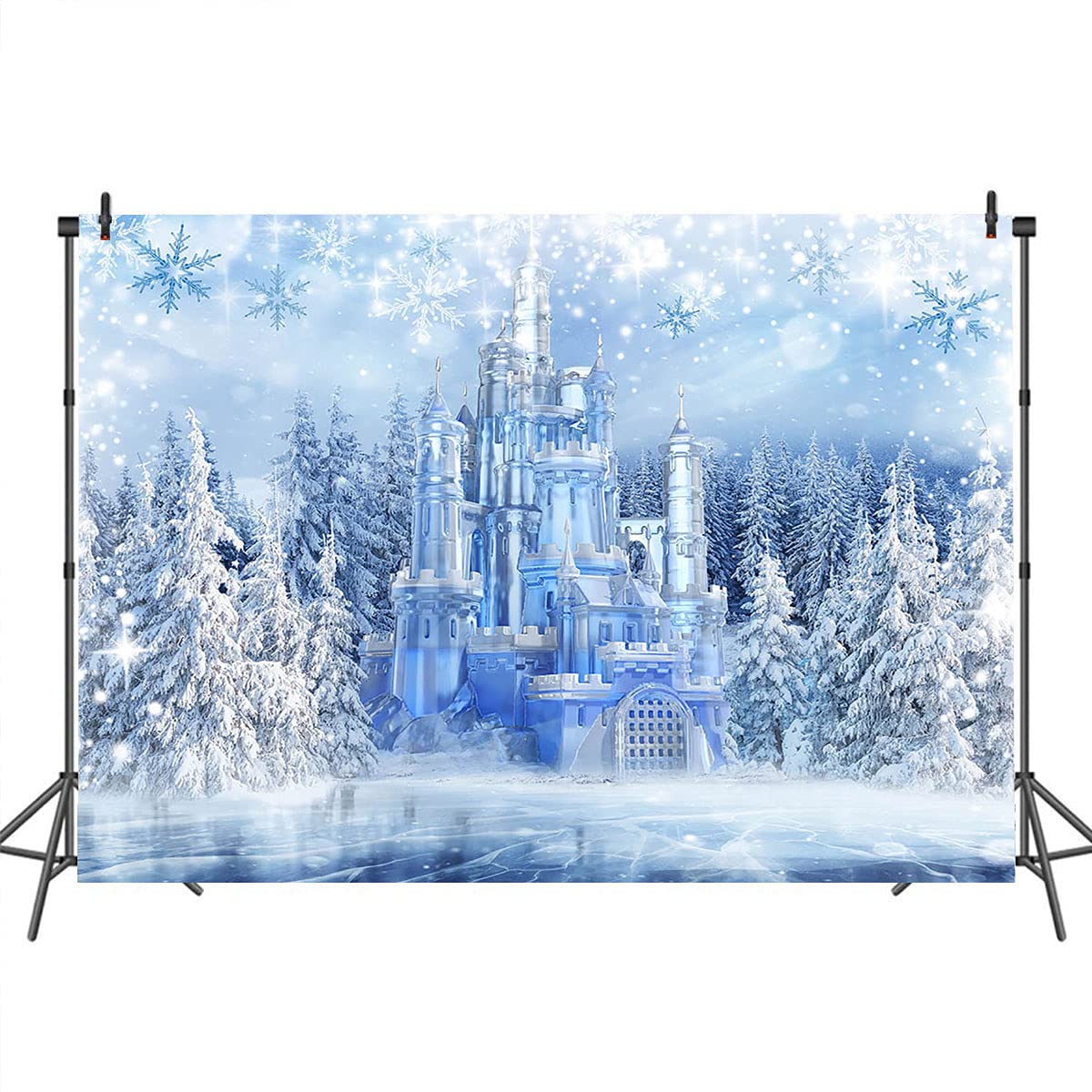 Frozen Wonderland Backdrop - Crystal Ice Castle Photography Background for Winter Party Decorations | Kids Photo Studio Props | Birthday, Christmas & Themed Events