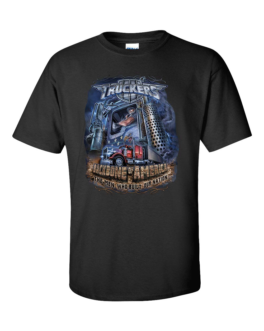 Truckers Backbone of America Unisex Short Sleeve T-Shirt - Comfortable Cotton Tee for Truck Drivers & Road Trips - Perfect for Work, Travel & Casual Wear