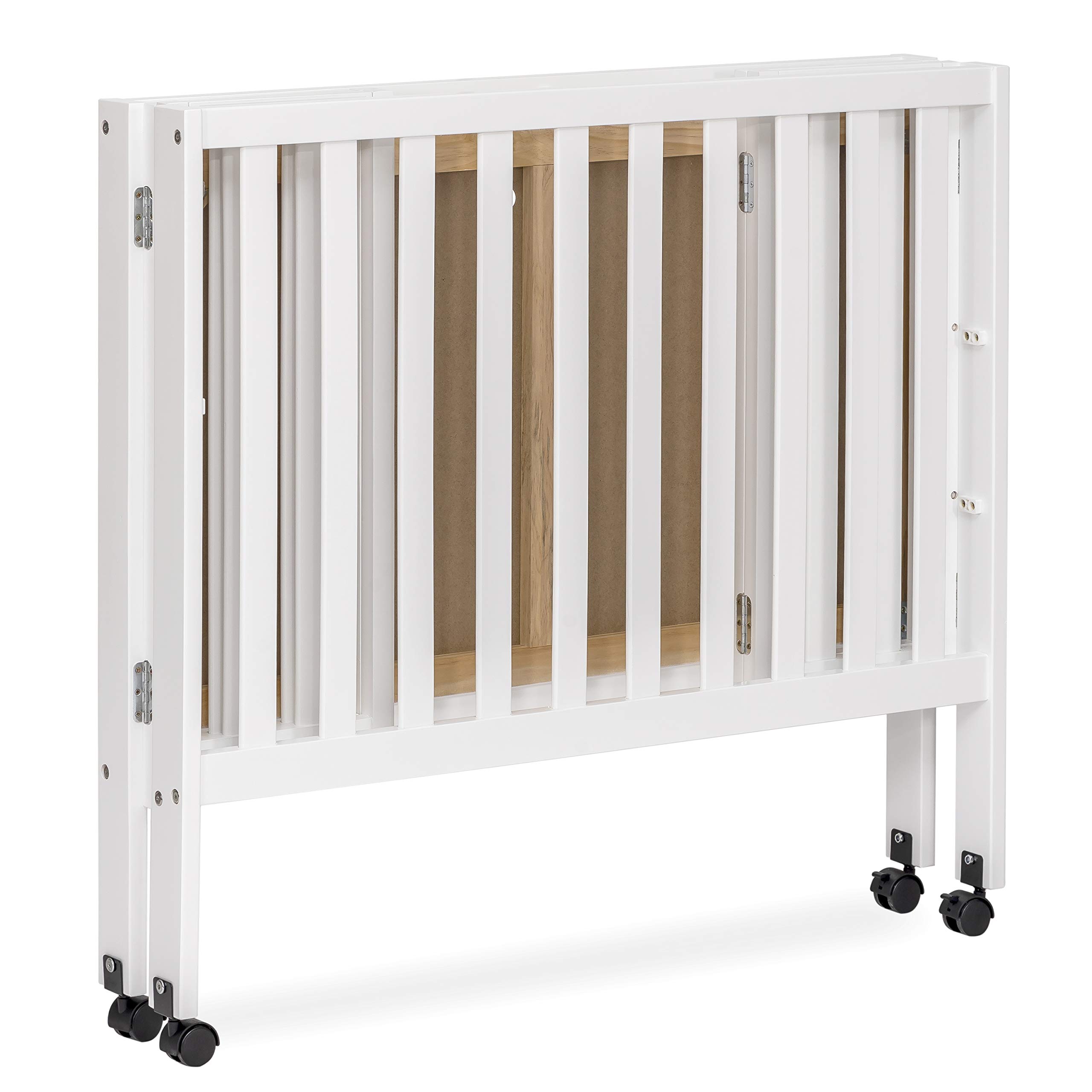 Dream On Me Jett Non-Full Size Folding Convertible Crib - Lightweight Portable Baby Crib with 3 Adjustable Mattress Heights | Easy Fold Travel Crib for Nursery & On-the-Go | Includes 1.5