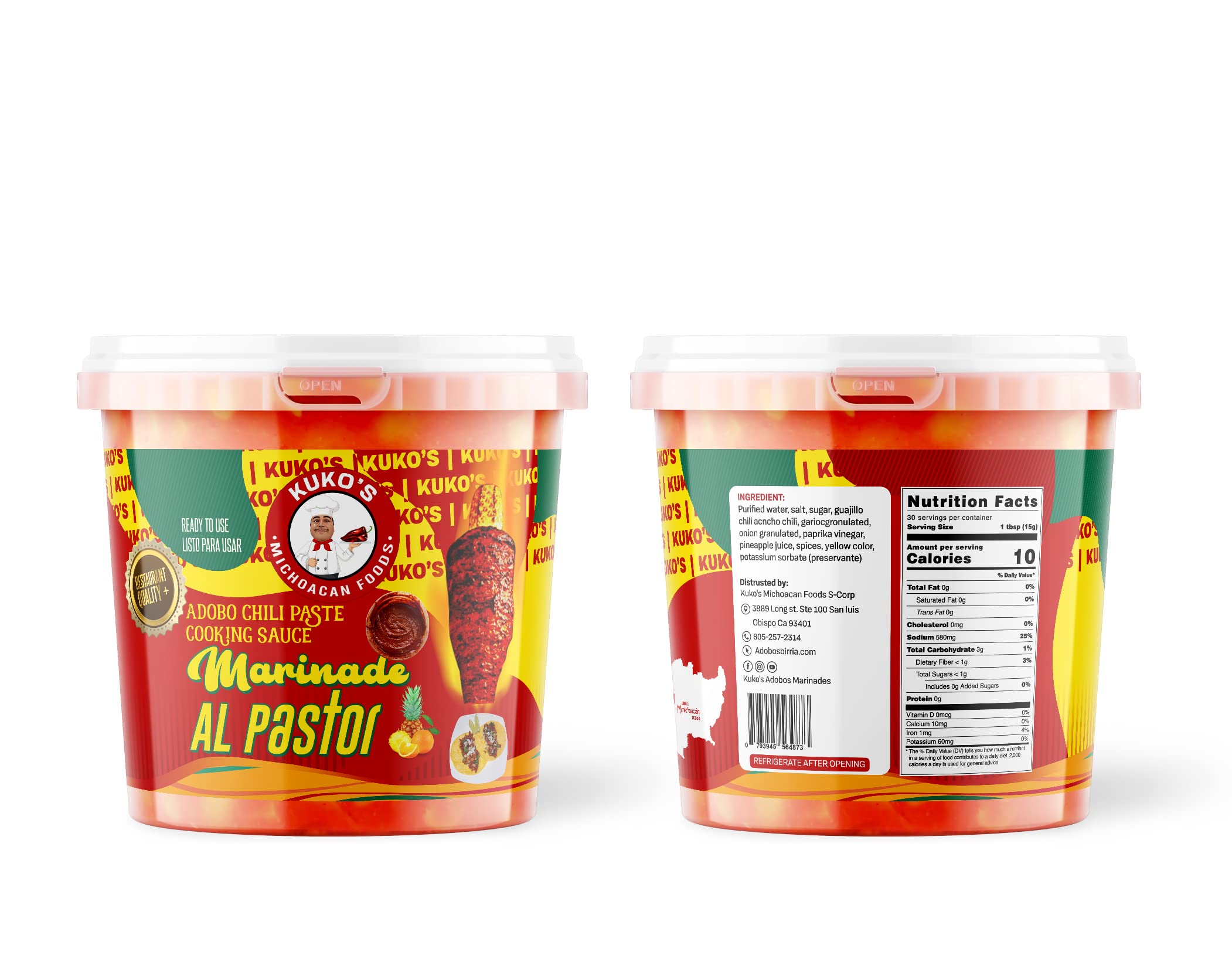 Authentic Al Pastor Adobo Marinade with Pineapple - Spicy Chili Paste for Tacos, Burritos & Mexican Cooking - Perfect for Grilling, Marinating & Homemade Taco Night