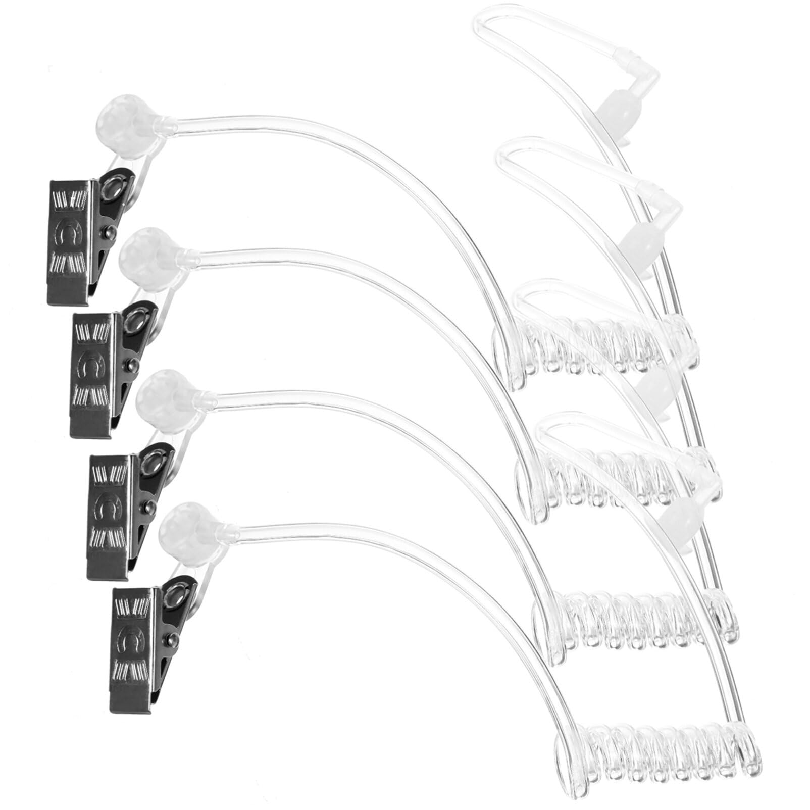 Gadpiparty 4pcs Clear Acoustic Tube Earpiece Replacement for Walkie Talkie Radio - Durable & Comfortable for Security, Construction, and Outdoor Communication