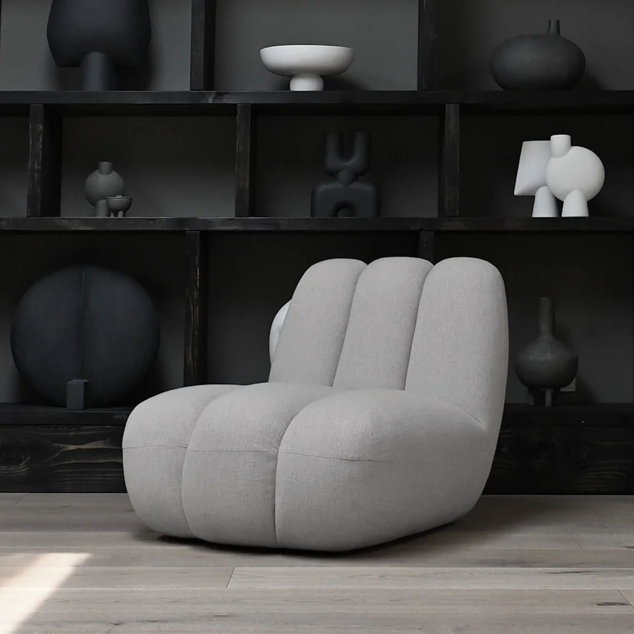 PRE ORDER | 101 COPENHAGEN Toe Lounge Chair in Taupe - Modern Scandinavian Living Room Accent Chair for Relaxing & Home Decor