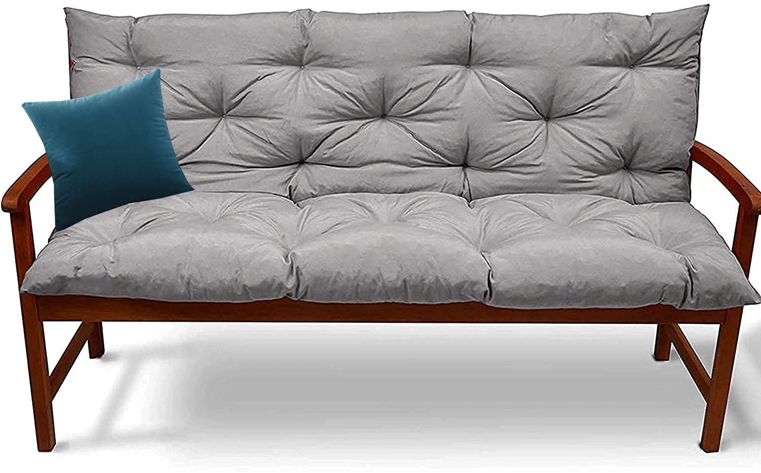 **Waterproof Outdoor Bench Cushions with Backrest - 2 or 3 Seater Thick Swing Recliner Replacement Cushion Set for Patio, Garden, Deck - Light Gray 47.25 x 39.37 Inches - Perfect for Lounging, Relaxing, and Outdoor Entertaining**