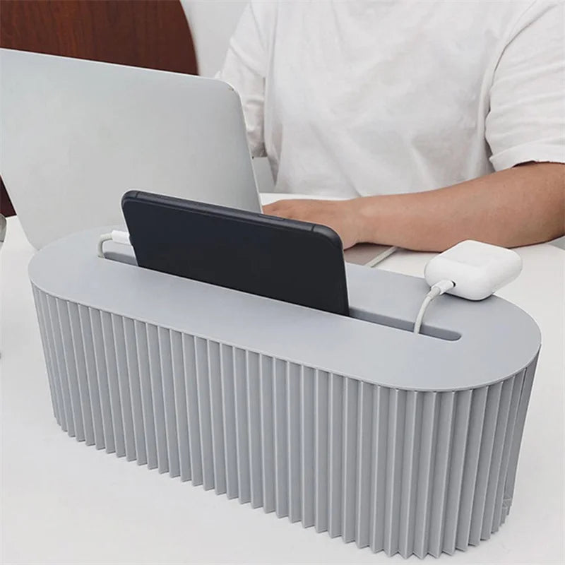 Ziggy Nordic Cable & Charger Organizer Box - Premium Cord Management Solution for Home & Office Organization