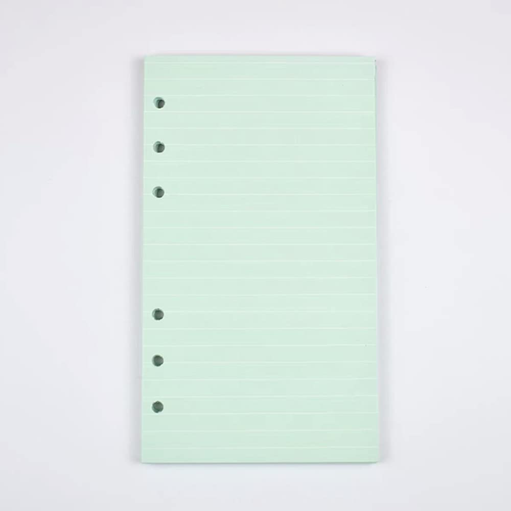 40 Sheets A5 A6 Notebook Refill Paper - Grid & Lined Loose Leaf Paper with 6 Holes, Colorful Binder Insert Pages for Planners & Journals (A6, Green) - Perfect for School, Office & Creative Planning