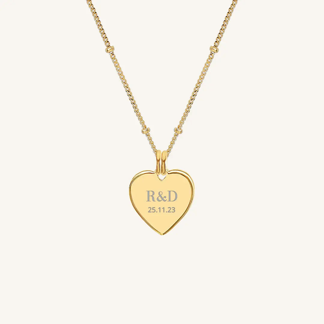 Etch Behold Heart Necklace - Personalized Engraved Jewelry for Women - Perfect Gift for Valentine's Day, Anniversary & Romantic Occasions