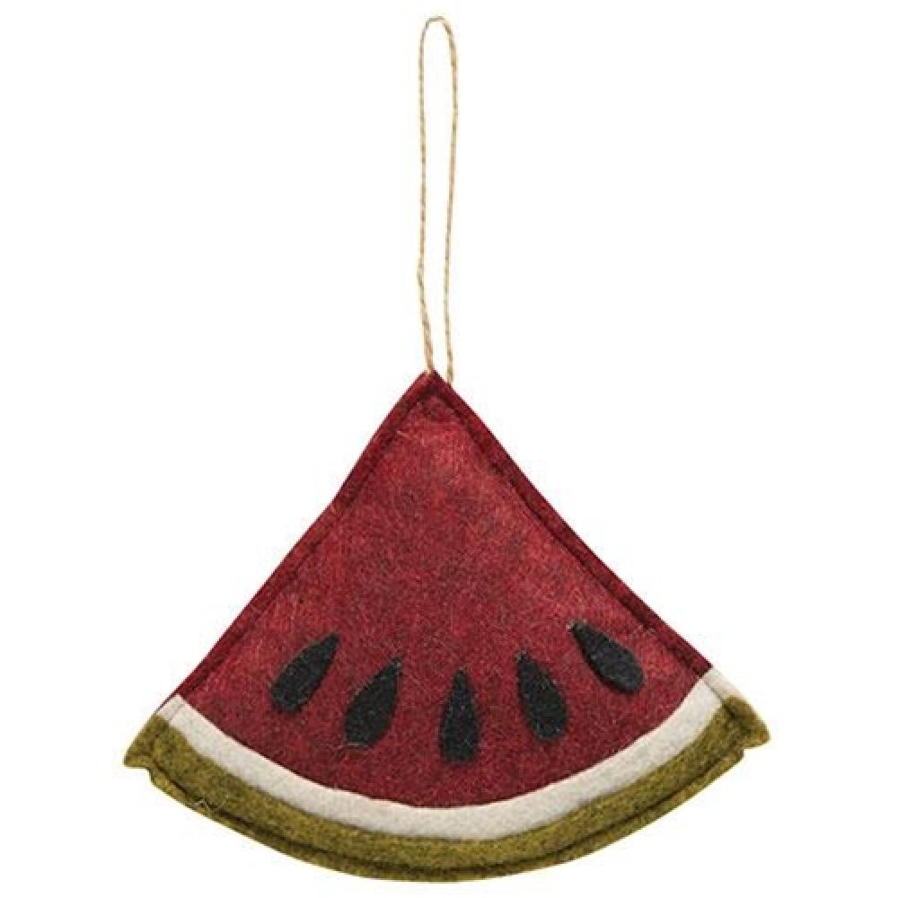 Primitive Watermelon Slice Felt Ornament - Handmade Home Decor for Christmas Tree, Wall Hanging, and Seasonal Party Decoration
