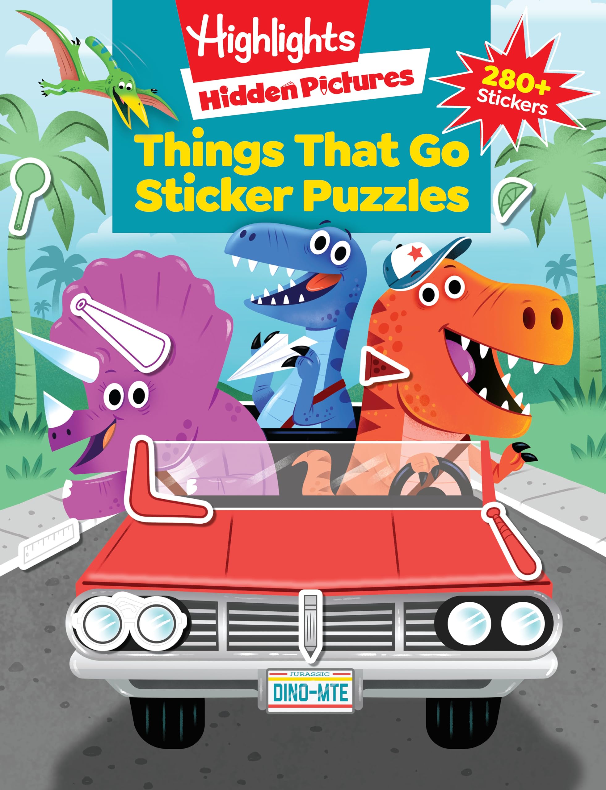Things That Go Sticker Puzzles for Kids Ages 3+ - Transportation Activity Book with Cars, Trucks, Planes & 280 Stickers | Hidden Picture Puzzles for Preschool Learning & Travel Entertainment (Highlights Sticker Hidden Pictures)