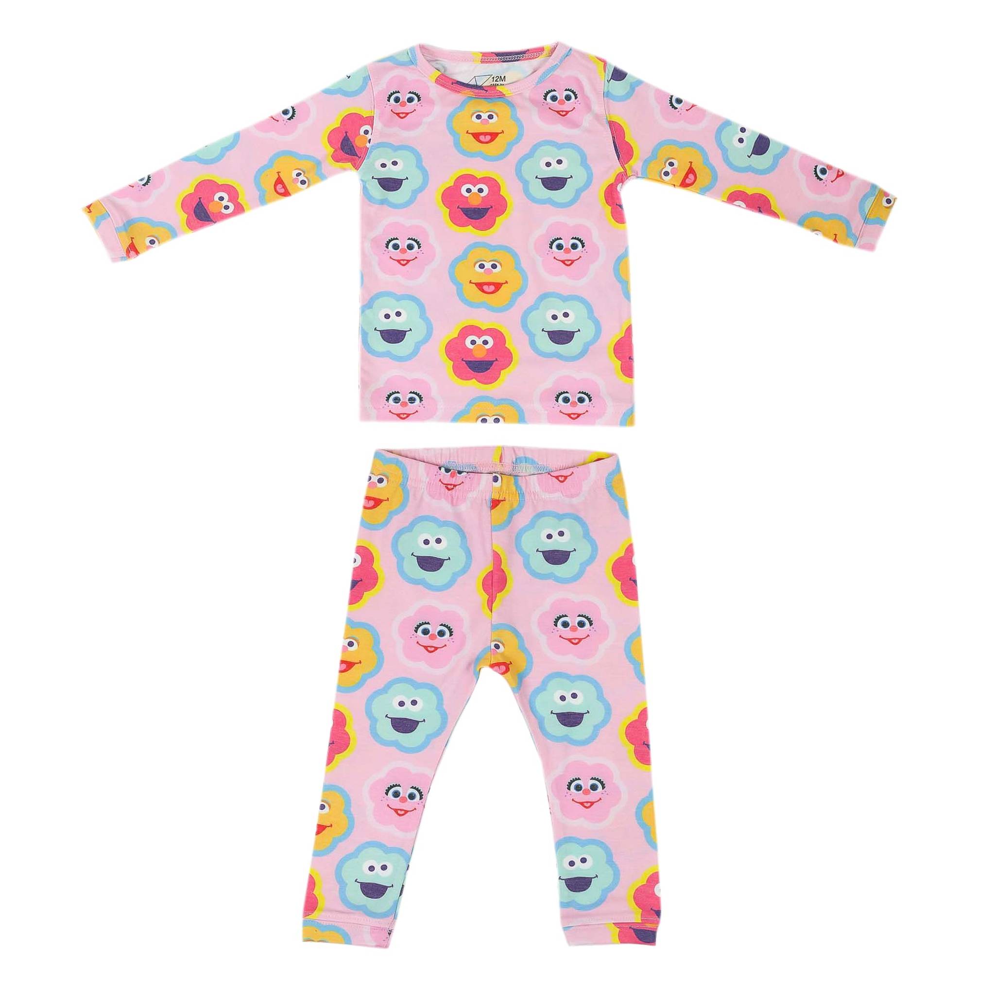 2pc Long Sleeve Pajama Set for Women - Soft Cotton Sleepwear with Abby and Pals Print - Cozy Loungewear for Relaxing at Home or Sleepovers