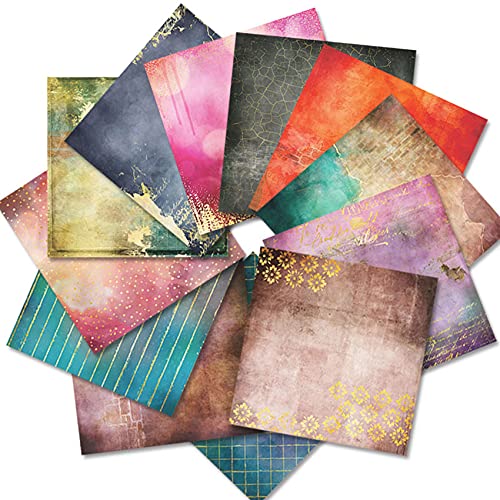 12x12 Scrapbook Paper Pad - 24Pcs Single-Sided Colorful Cardstock for DIY Scrapbooking, Card Making, Junk Journal & Decoupage | Vibrant Decorative Background Paper for Craft Projects, Photo Albums & Home Decor