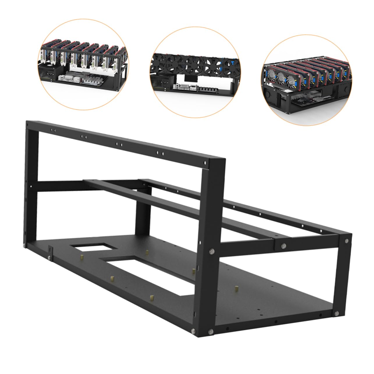 Hemobllo Open Air Mining GPU Case - 6/8 GPU Storage Frame for Cryptocurrency Mining Rigs | Easy Installation Computer Accessory | Perfect for Ethereum, Bitcoin & Crypto Mining Setups