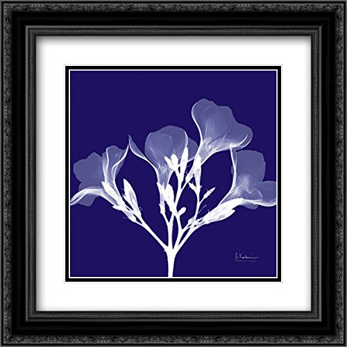 Albert Koetsier 15x15 Black Ornate Framed Double Matted Museum Art Print - Crocus White on Purple Floral Painting - Perfect for Living Room, Bedroom & Office Wall Decor