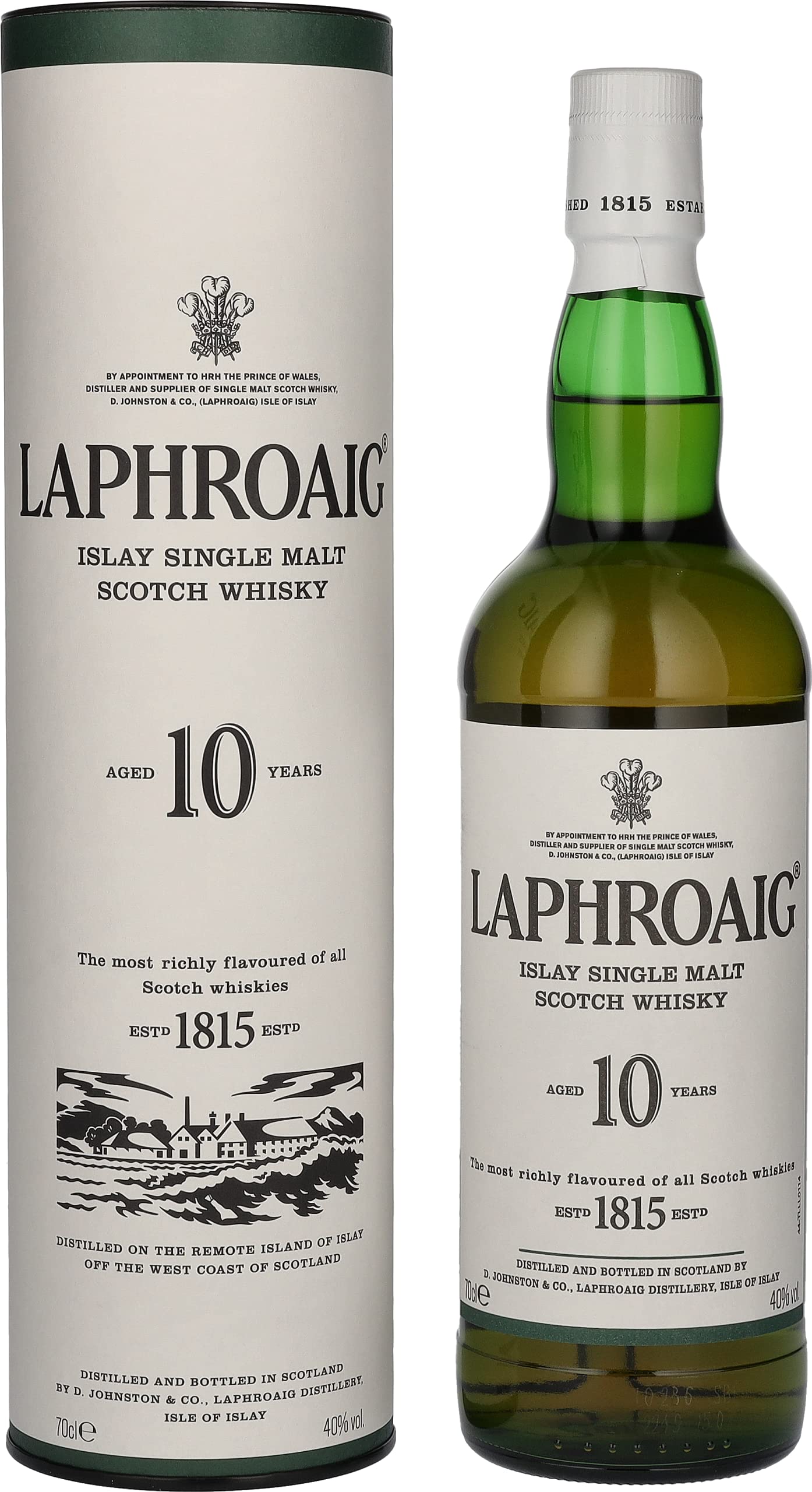 Glen Garioch 12 Year Old Single Malt Scotch Whisky 48% ABV 70cl with Gift Box & Laphroaig 10 Year Old Islay Single Malt Scotch Whisky 40% ABV 70cl with Gift Box - Premium Whisky Gift Set for Special Occasions, Whisky Tasting & Collector's Display