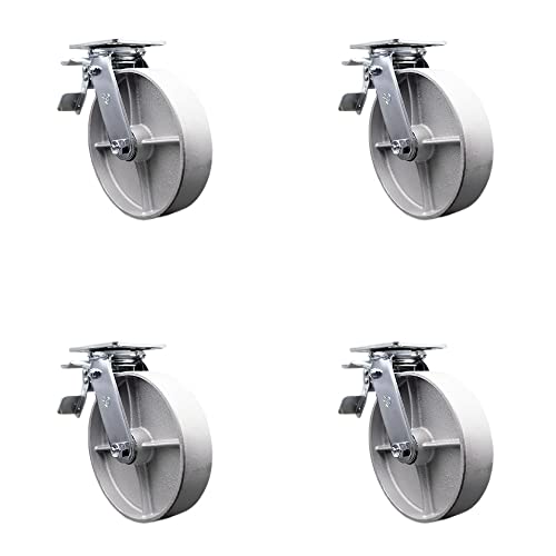 4 Swivel - Total Lock Brakes - Silver