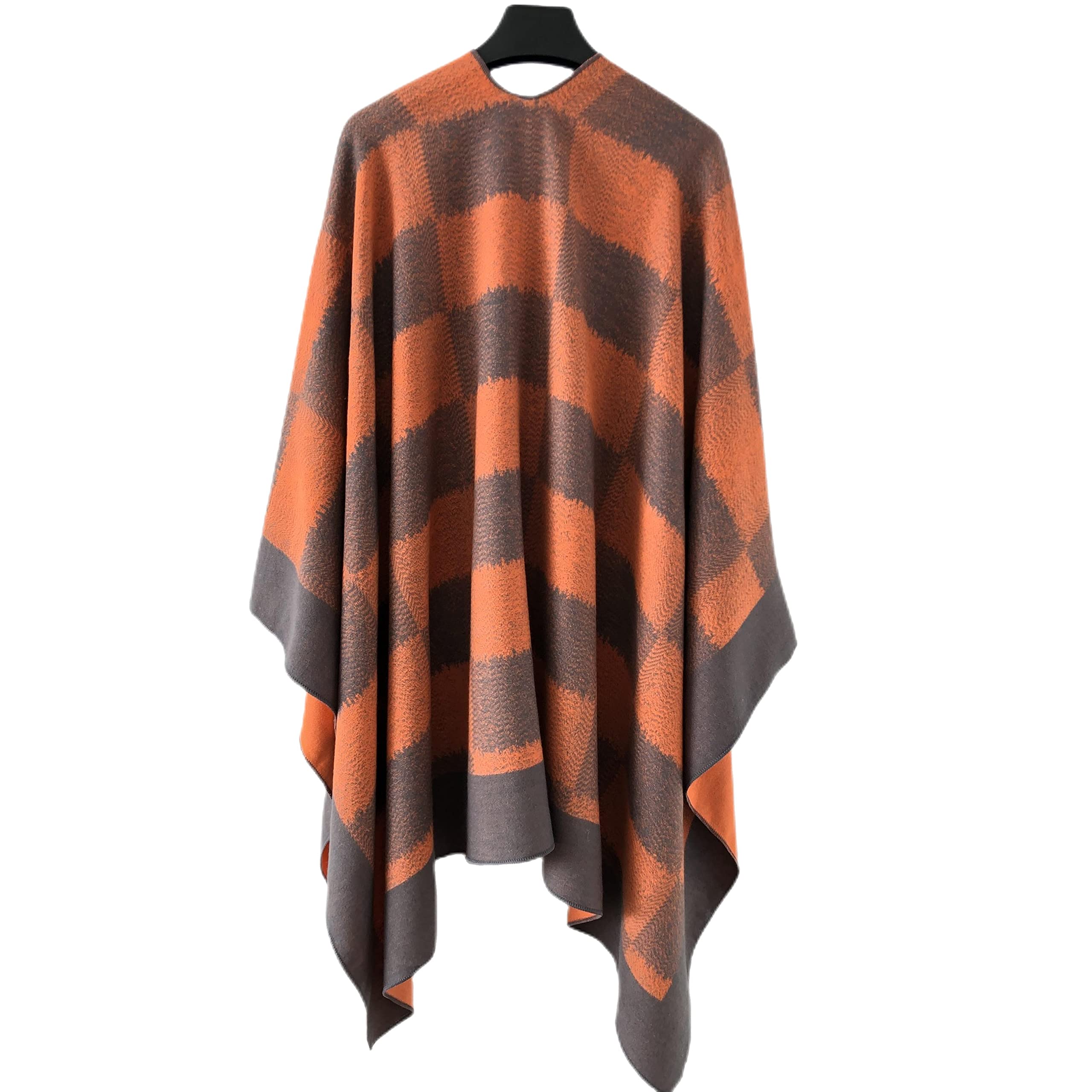 Stylish Plaid Shawl Wrap - Open Front Poncho Cape Cardigan for Women | Perfect for Fall, Winter, and Holiday Gifts | Cozy Layering for Office, Travel, and Special Occasions