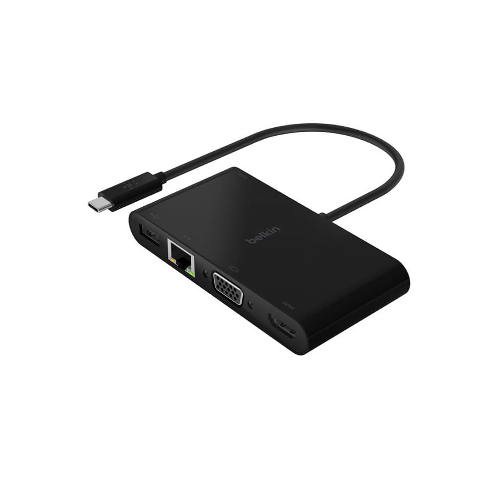 Belkin USB C Multimedia + Charge Adapter (100W) - 4K HDMI, USB 3.0, Power Delivery - Perfect for MacBook, iPad Pro, and Windows Laptops - Home Office & Travel Essential