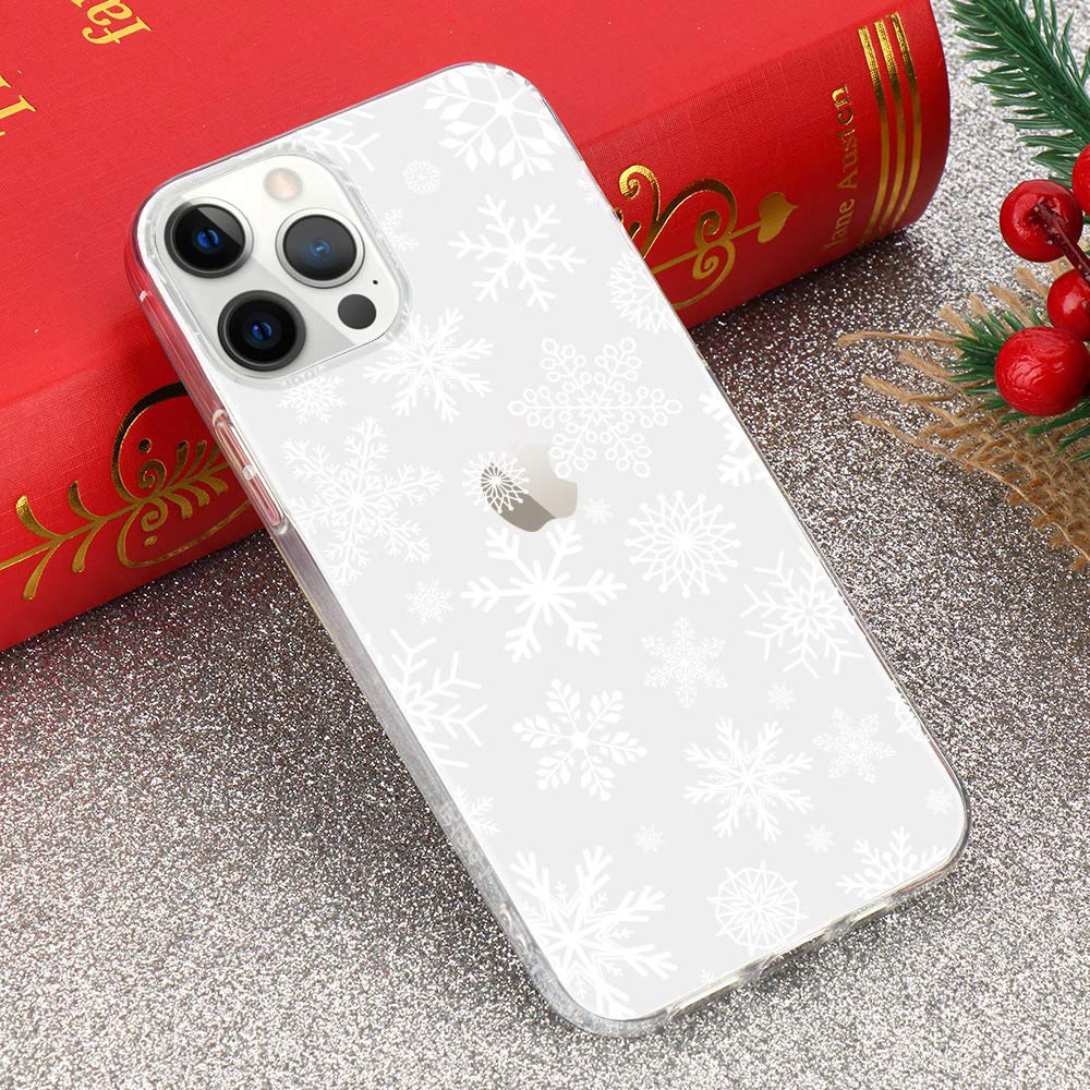 **LCHULLE Christmas Santa Holiday Clear TPU Silicone Case for iPhone 13 Pro Max - Shockproof Protective Cover with Snowflake Design for Women, Men & Kids | Perfect for Xmas Gifts & Winter Festivities**