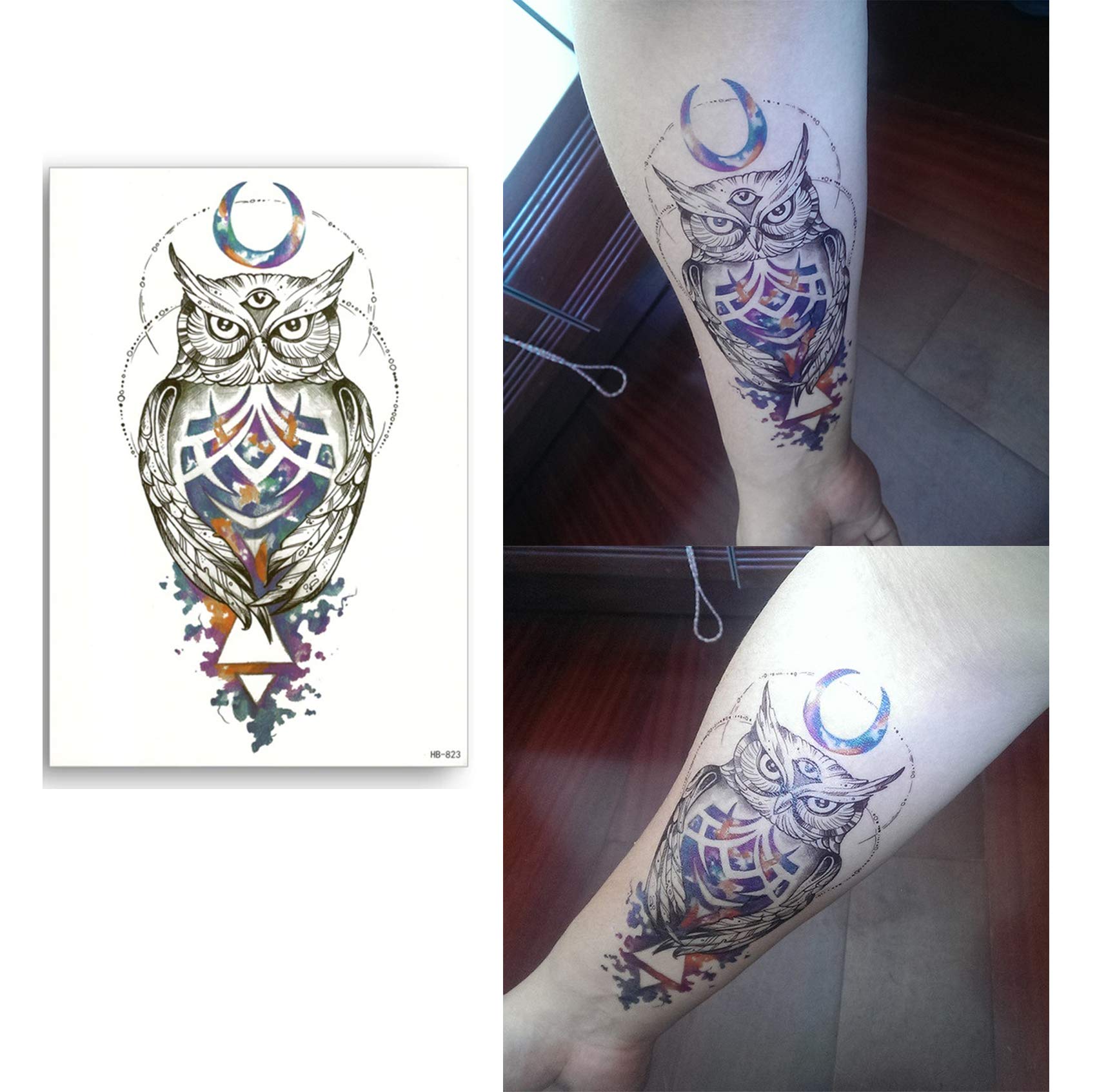 S.A.V.I 3D Temporary Tattoo Stickers - Waterproof, Long Lasting Wolf Face Design (21x15cm, Multicolor) for Halloween, Cosplay, Parties & Festivals