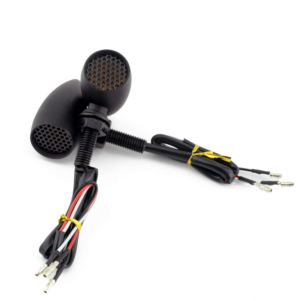 Harley Motorcycle LED Turn Signal Blinker Grill Lens - Amber & Black Mini Brake Light Lamp for Improved Safety | Perfect for Night Riding & Custom Bike Upgrades