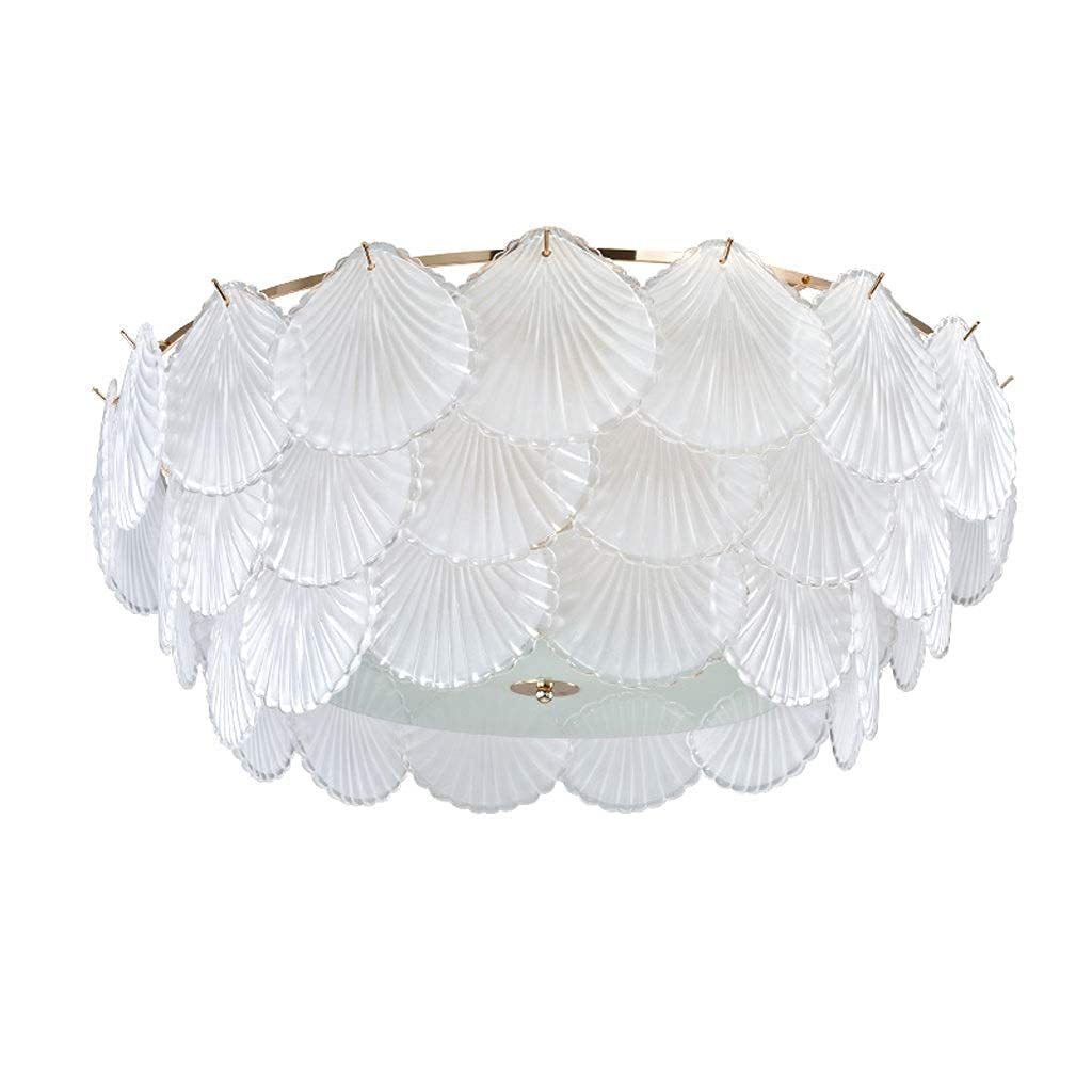 Modern Ceiling Light with Sea Shell Texture Glass - Creative Personality Desk Lamp for Bedroom, Living Room & Dining Room | Perfect for Home, Office & Kitchen Decor