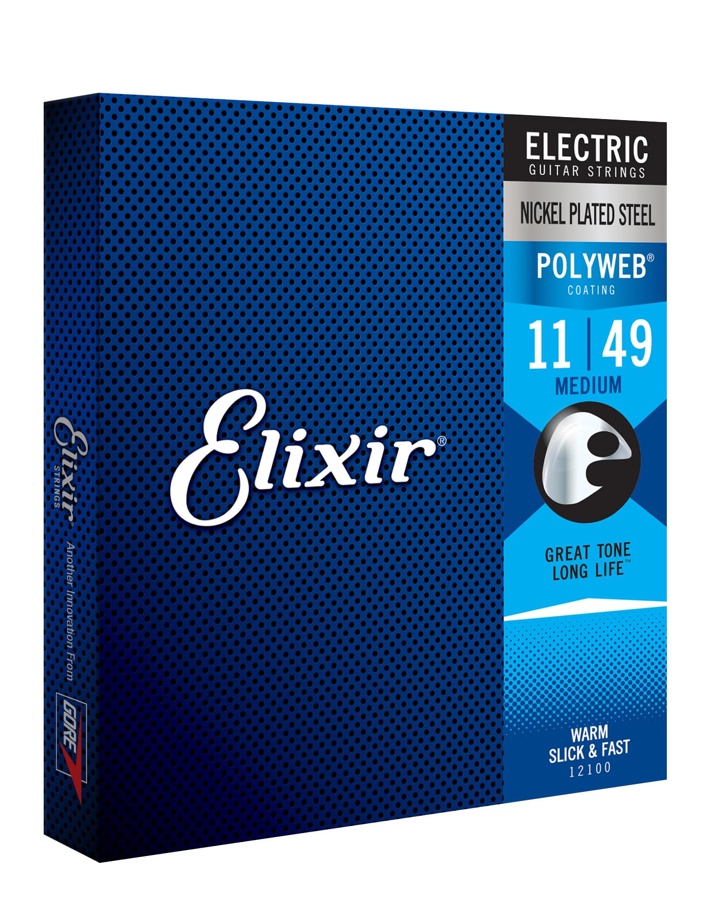 Elixir Electric Guitar Strings - Nickel Plated Steel with POLYWEB Coating | Long-Lasting Warm Tone & Comfortable Feel | 6-String Set (11-49 Medium Gauge) | Perfect for Rock, Blues & Studio Recording