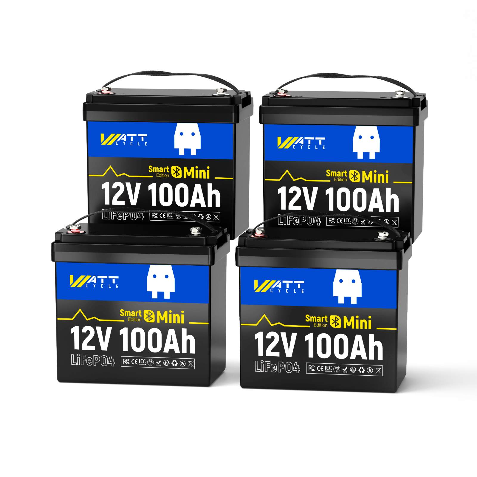 12V 100Ah Mini LiFePO4 Battery with Bluetooth - Lightweight Lithium Iron Phosphate Deep Cycle Battery for RV, Solar, Marine & Off-Grid Power - Perfect for Camping, Boating and Emergency Backup