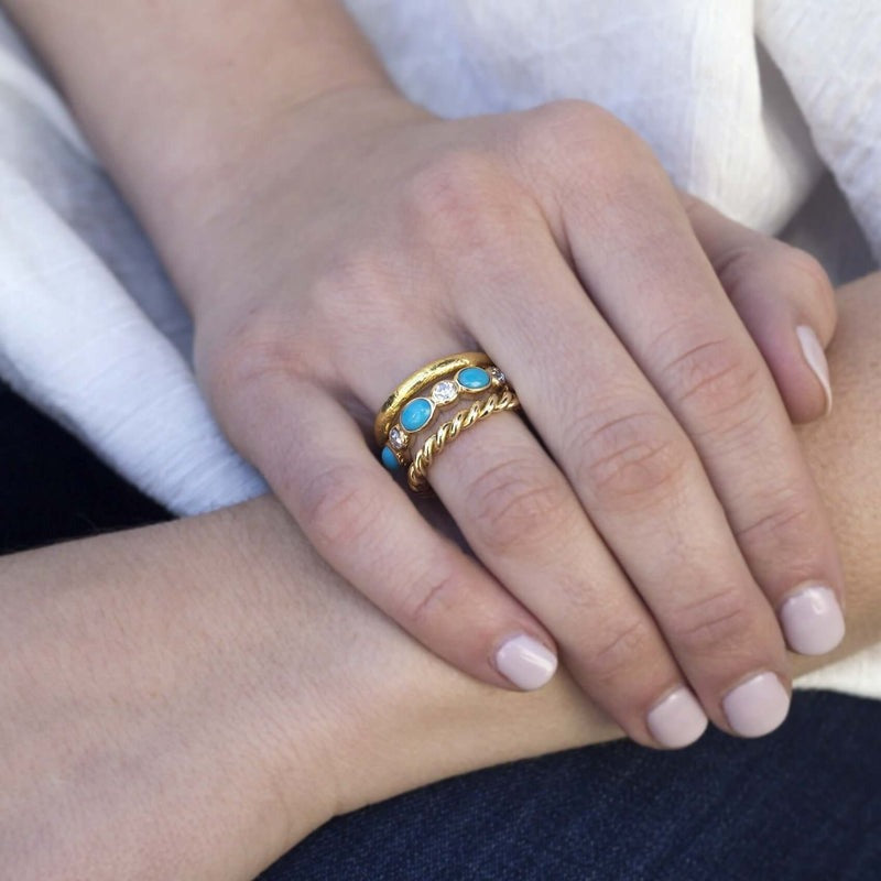 22K Yellow Gold Single Stone Jane Band - Extra Large Size for Women | Elegant Stackable Ring for Weddings, Anniversaries & Special Occasions