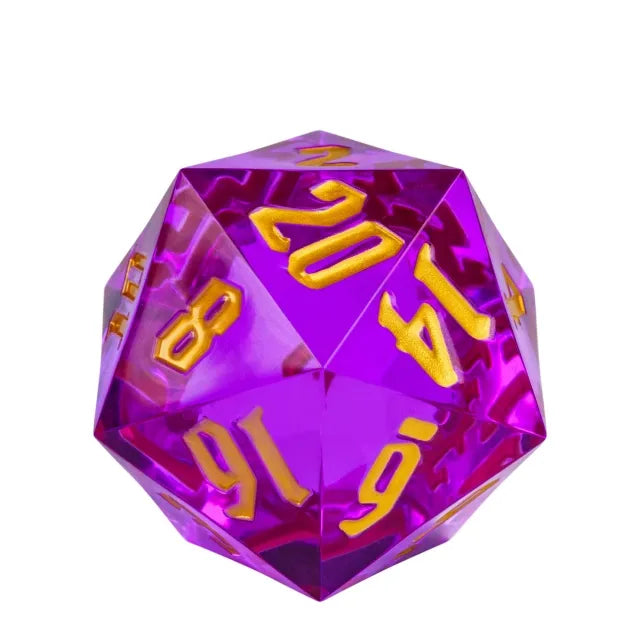 55mm Titan d20 Sharp Edge Metal Dice Set for D&D, RPG, and Tabletop Gaming - Perfect for Dungeons & Dragons, Pathfinder, and Board Game Enthusiasts