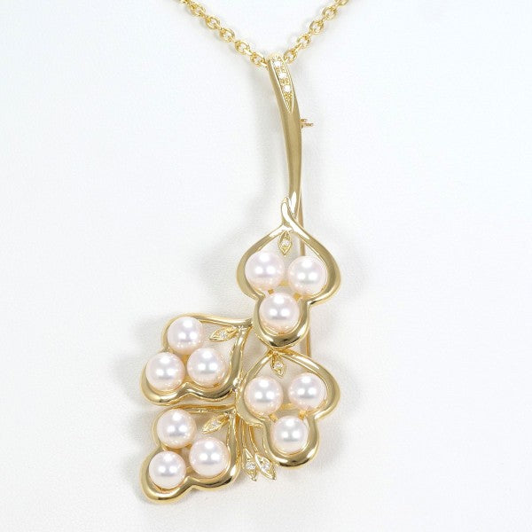 18K Yellow Gold Akoya Pearl and Diamond Convertible Necklace & Brooch - Elegant Jewelry for Weddings, Parties and Special Occasions
