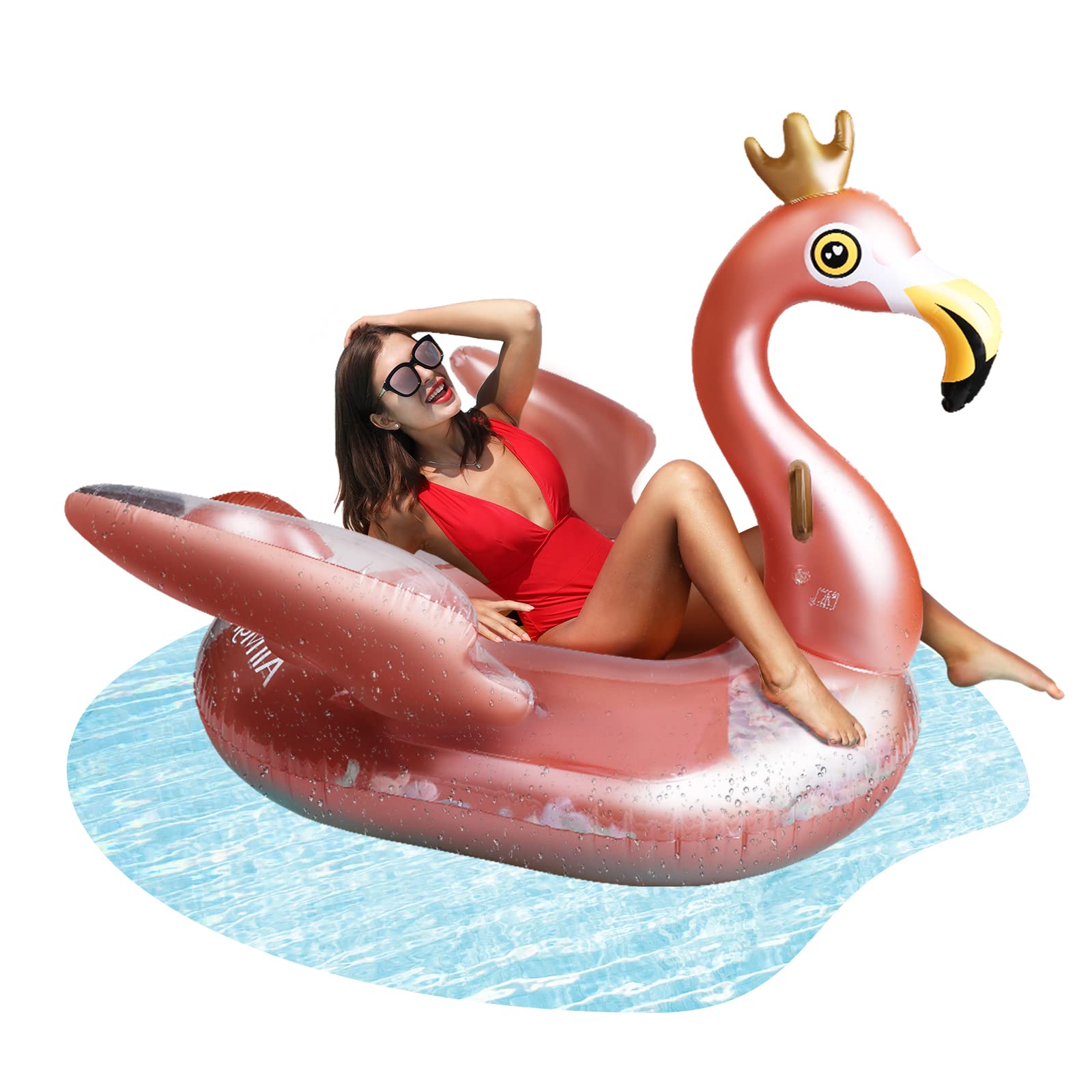 **Premium Inflatable Flamingo Pool Float for Adults - Giant Pink Flamingo Lounge Raft for Swimming Pool, Beach, and Summer Parties - Fun Pool Accessories for Relaxation & Instagram Photos**