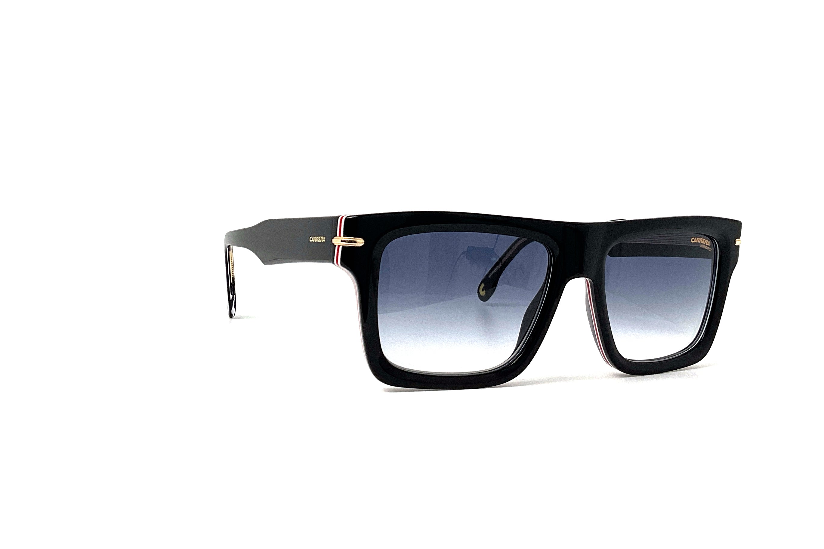 Carrera 305/S Sunglasses - Striped Black Frame UV Protection for Men & Women | Perfect for Driving, Running, and Outdoor Activities