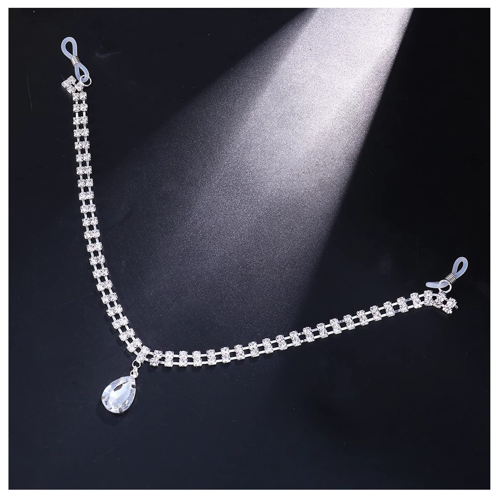 Sparkling Rhinestone Body Chain Jewelry - Crystal Waterdrop Tassel Non-Piercing Nipple Chain for Women | Sexy Lingerie Accessories for Bachelorette Parties, Date Nights & Boudoir Photography