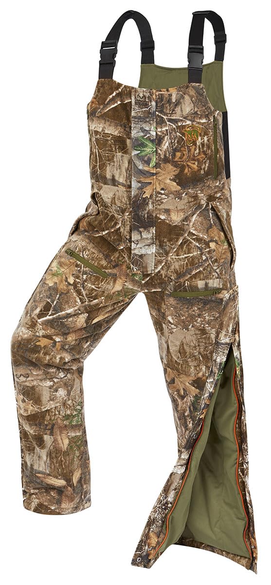 Heat Echo Sherpa Bib - Realtree Edge Camo Pattern - Warm Fleece-Lined Overalls for Hunting & Outdoor Winter Activities
