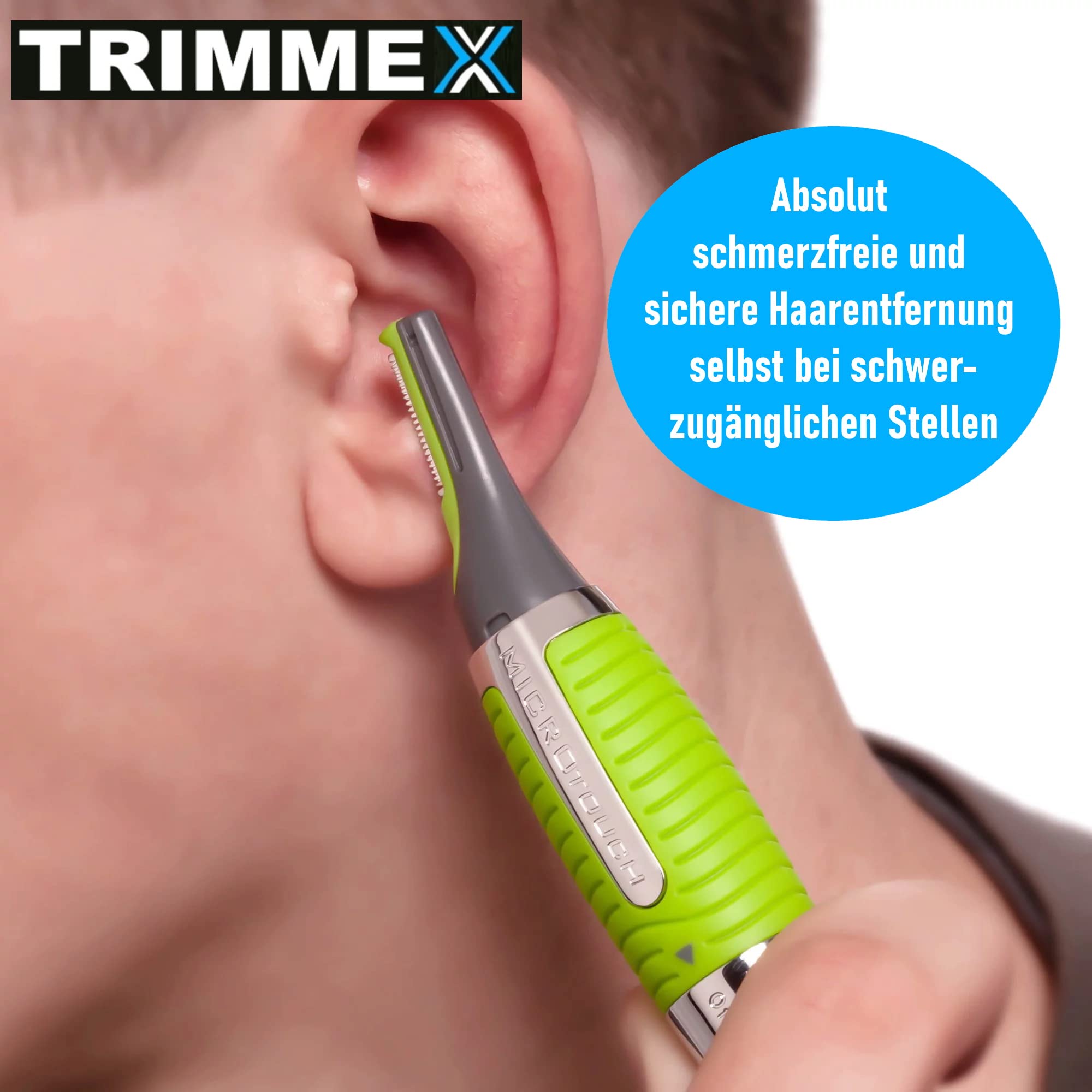 TRIMMEX Men's Hair Trimmer - Professional Nose & Ear Hair Trimmer for Grooming, Travel & Personal Care