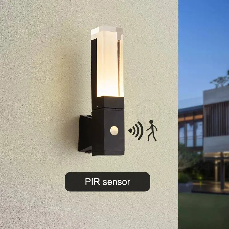 Aluminum Motion Sensor Outdoor Wall Sconce Light - Waterproof LED Security Lighting for Porch, Garage, Garden & Pathway - Energy Efficient & Weather Resistant