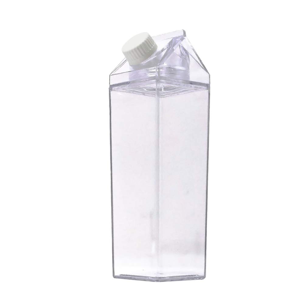 DOITOOL 500ML BPA-Free Clear Plastic Milk Carton Water Bottle - Portable & Reusable Empty Juice Container for Outdoor Travel, Camping, Gym & School