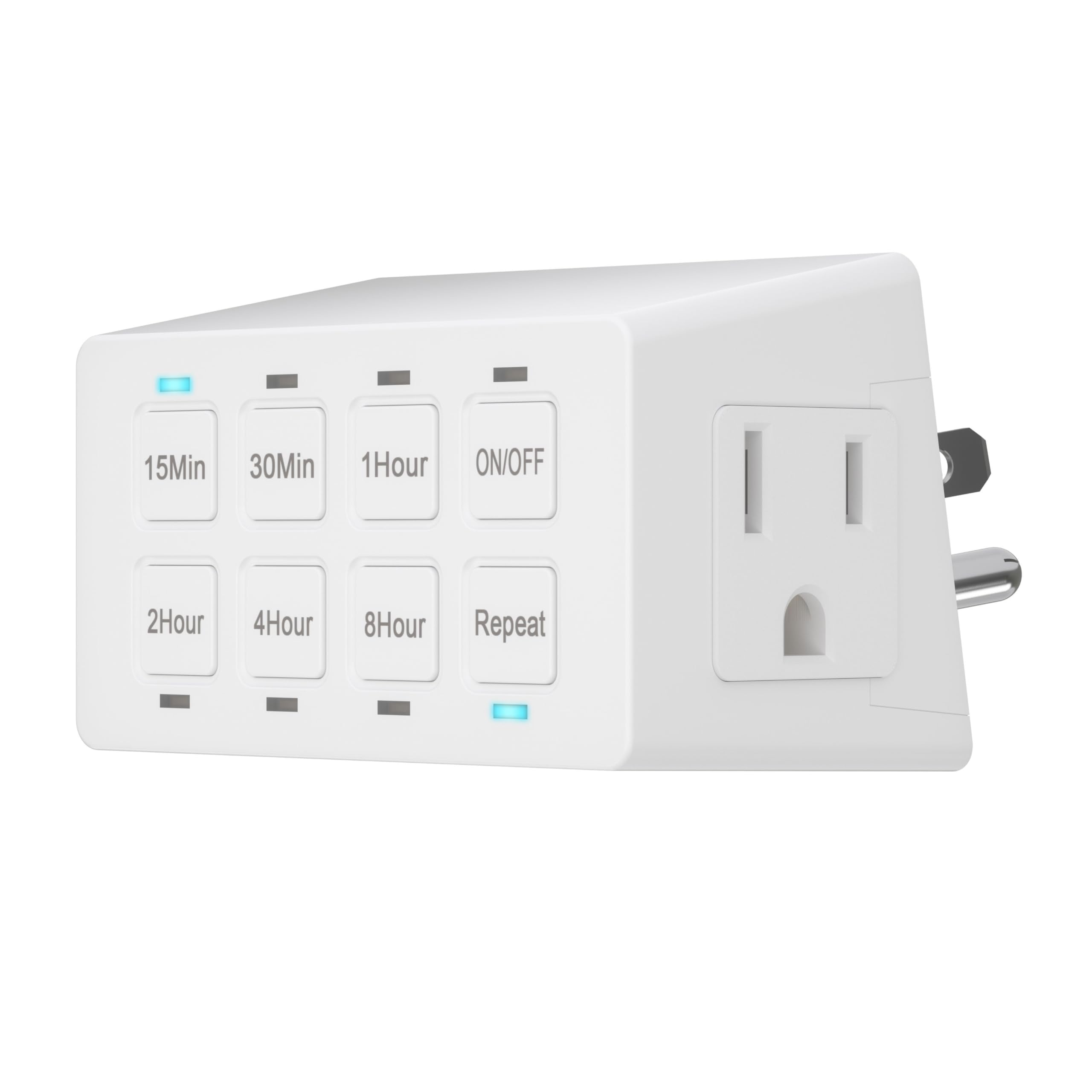 ENERLITES 8-Hour Indoor Countdown Plug-in Timer - 15/30 Min & 1/2/4/8 Hour Settings - Outlet Timer for Fans, Lights & Small Appliances (1/4 HP) - White HET03-W - Perfect for Home Automation, Energy Saving & Vacation Security