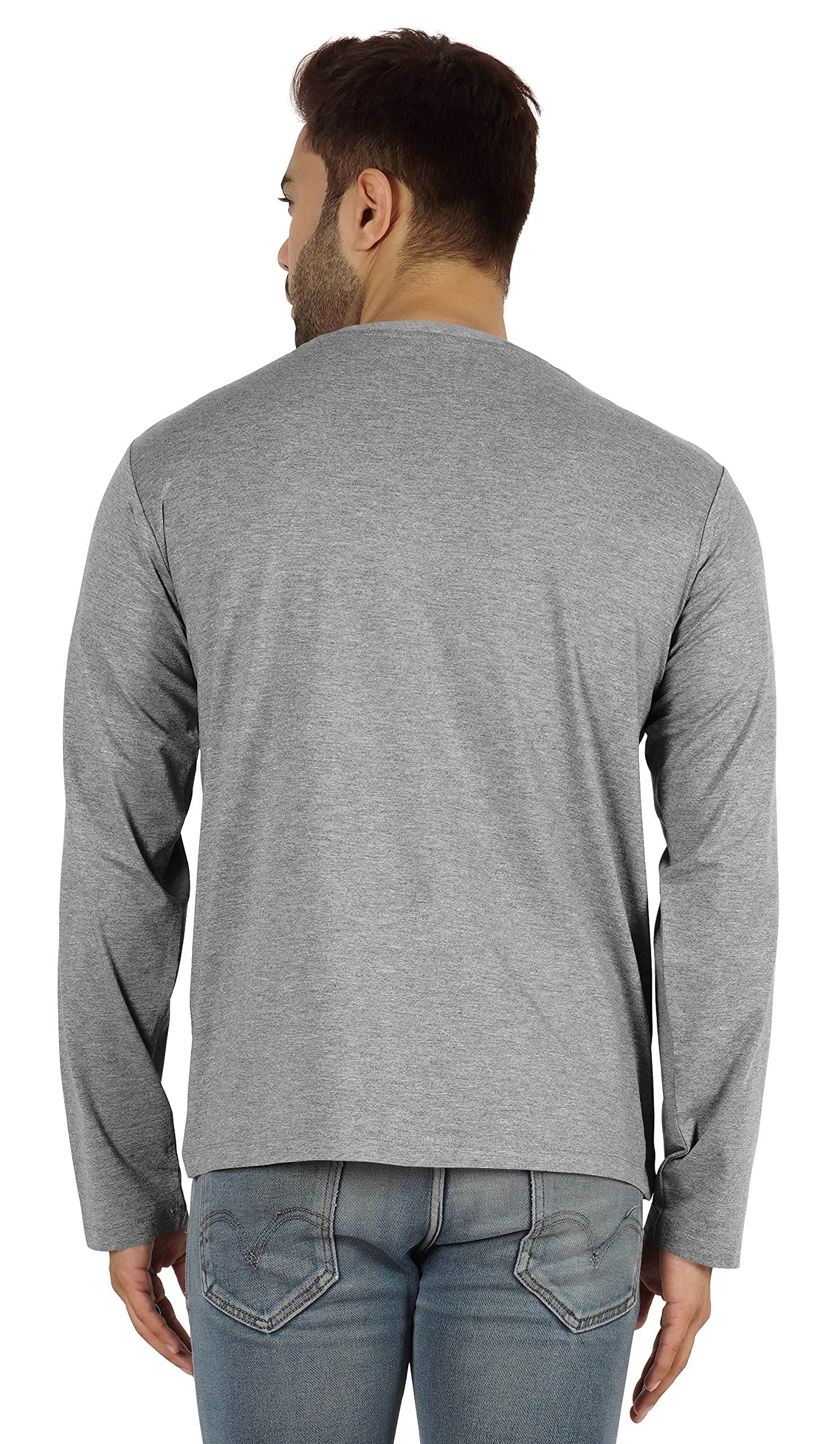 Inkmeso Men's Long Sleeve Cotton T-Shirt - Lightweight Solid Color Casual Shirt for Everyday Wear, Work & Outdoor Activities