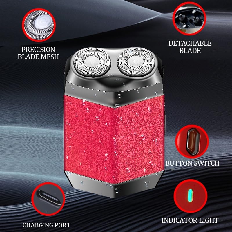 Portable Electric Shaver for Men - USB Rechargeable Wet/Dry Mini Shaver with Travel Case | Perfect for Travel, Gym & Daily Grooming | Smooth Shave Anywhere