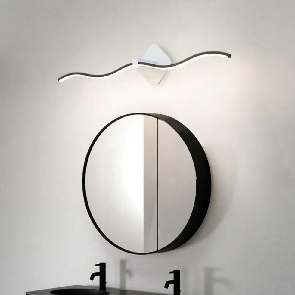 Wave Linear LED Bathroom Mirror Lights - Modern Vanity Lighting with Dimmable Touch Control, IP44 Waterproof for Bathroom, Bedroom & Makeup Area - Perfect for Shaving, Grooming & Decorative Ambiance